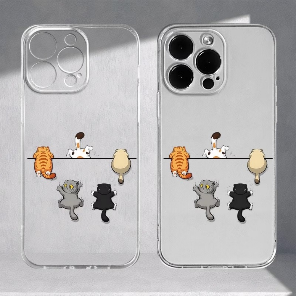 Mini Pc Case - Beş Sevimli Kedi Desenli Telefon Kılıfı